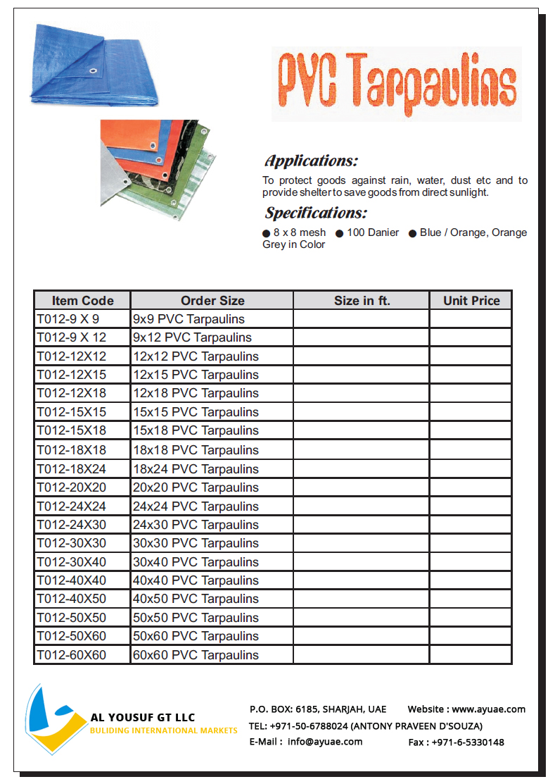 PVC Tarpaulin Suppliers In Dubai Uae